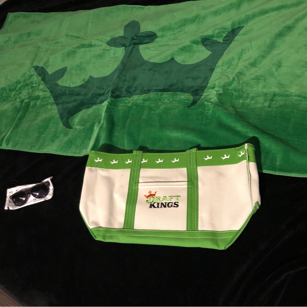 DraftKings summer tote with beach towel and sunglasses brand new with tags
